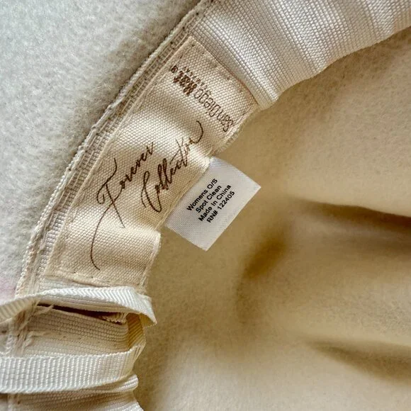 Ivory Wool Love Never Fails Rose Embroidered Western Hat  display picture 1